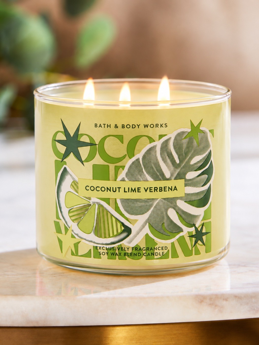 画像1: 【Bath&BodyWorks】3-wickキャンドル（14.5oz）：ココナッツライムバーベナ